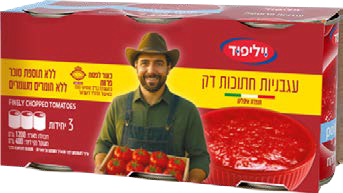 שלישיית עגבניות חתוכות דק במיץ עגבניות 400 גרם (ח)