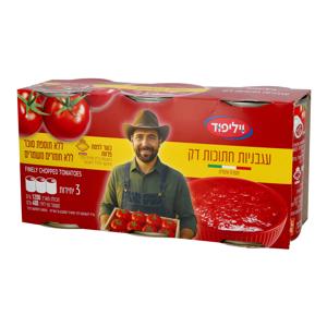 שלישית עגבניות חתוכות דק במיץ עגבניות 400גרם (ח)