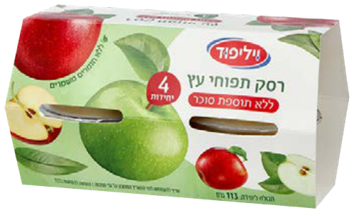 רביעיית רסק תפוחי עץ ללא תוספת סוכר 113גרם (12)