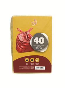 שקיות אשפה בצבע קרם עם ידיות, 40 יחידות