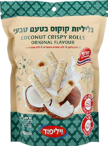 גליליות קוקוס בטעם טבעי 140 גרם