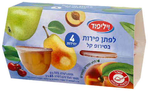 רביעיית לפתן פירות בסירופ קל 113גרם (12)