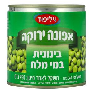 אפונה ירוקה בינונית במי מלח 340/250גרם